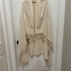 Chic Cream Fringe Shawl